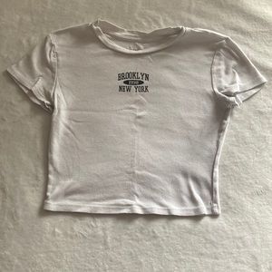 White brooklyn ny crop top